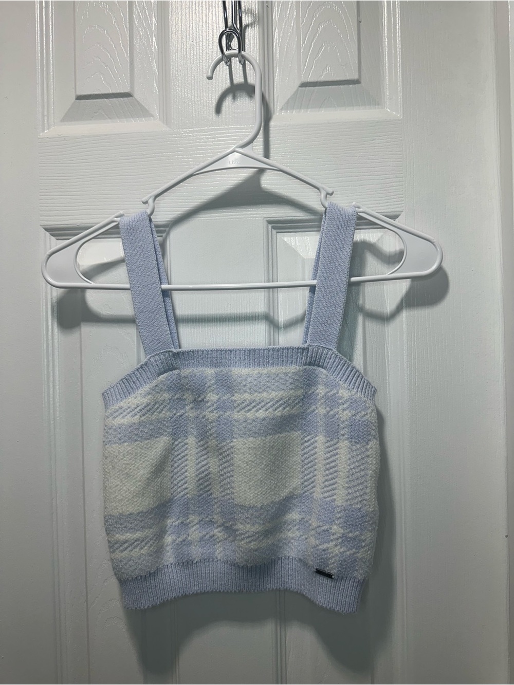 Hollister Light Blue Knit Cropped Tank
